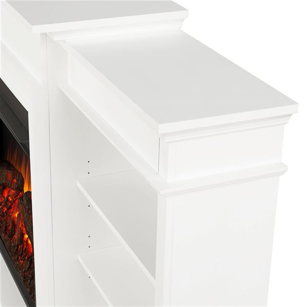 Real Flame Ashton 92-in Grand Electric Fireplace TV Stand - White