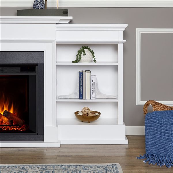 Real Flame Ashton 92-in Grand Electric Fireplace TV Stand - White