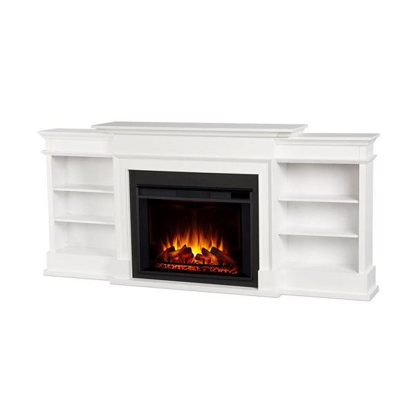 Real Flame Ashton 92-in Grand Electric Fireplace TV Stand - White