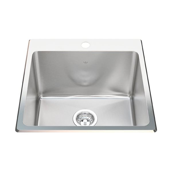 Kindred Steel Queen 20.13 L x 20.07 D 20.56-in W Stainless Steel Dual Mount Single Bowl 1-Hole Laundry Sink