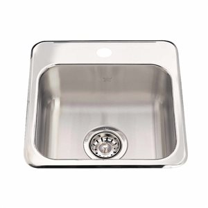 Kindred 14.96 L x 14.96 D x 15.35-in W Stainless Steel 1-Hole Drop-in Single Bowl Bar/Prep Sink