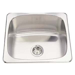 Kindred 18.11 L x 18.11 D x 20.11-in W Stainless Steel Drop-In Single Bowl Laundry/Utility Sink