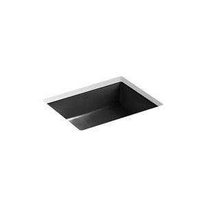 Lavabo de salle de bain rectangulaire sous plan Verticyl KOHLER noir en porcelaine vitrifiée