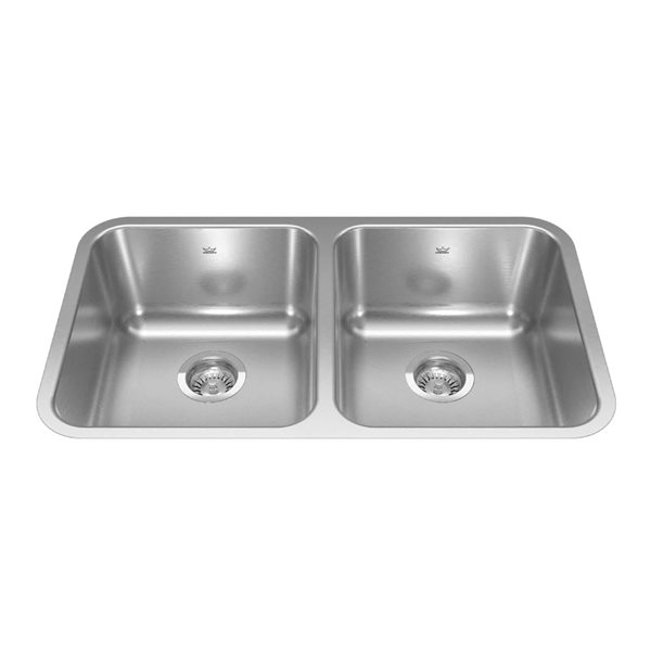 Kindred Reginox Stainless Steel Customizable Rectangular 2-Bowl Drop-in Kitchen Sink
