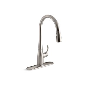 KOHLER Simplice Stainless Steel 1-Handle Deck-Mount Pull Down Kitchen Faucet