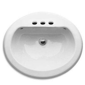 American Standard Cadet White Vitreous China Drop-in Round Bathroom Sink