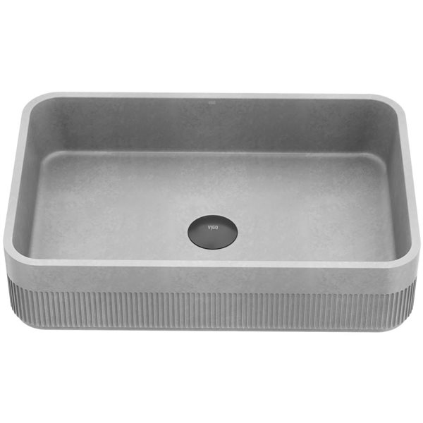 Lavabo vasque rectangulaire Cypress VIGO 21 L x 14 po l. en béton gris