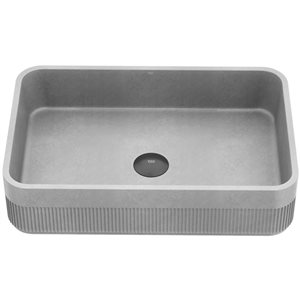 Lavabo vasque rectangulaire Cypress VIGO 21 L x 14 po l. en béton gris