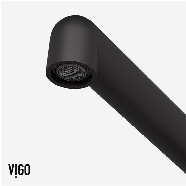 VIGO Jewel Matte Black Single Handle Deck-Mount Pull Down Kitchen Bar Faucet