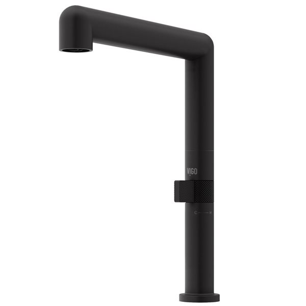 VIGO Jewel Matte Black Single Handle Deck-Mount Pull Down Kitchen Bar Faucet