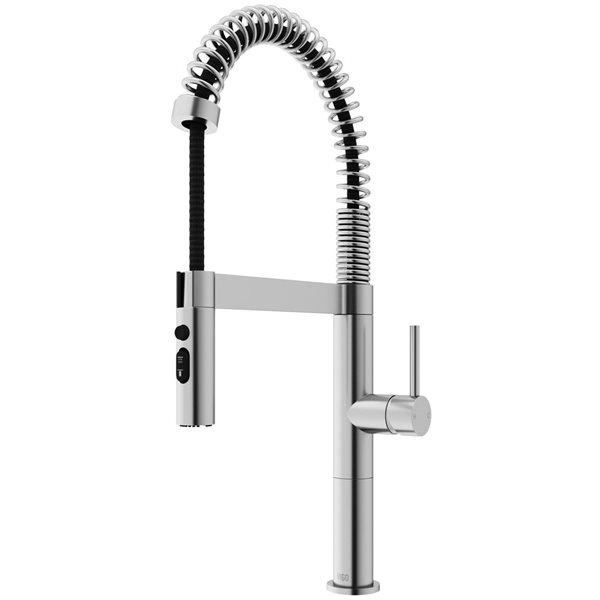 VIGO Edison Pro Stainless Steel Single Handle Deck-Mount Pull Down Kitchen Faucet