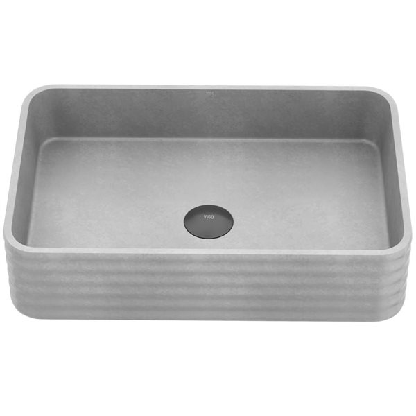 Lavabo vasque rectangulaire Cadman VIGO 21 L x 14 po l. en béton gris