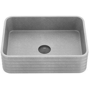 Lavabo vasque rectangulaire Cadman VIGO 18 L x 13 po l. en béton gris