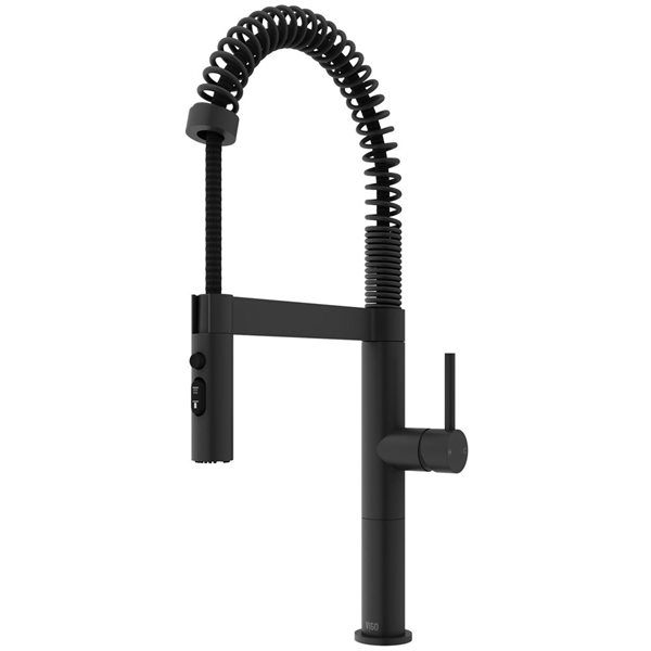 VIGO Edison Pro Matte Black Single Handle Deck-Mount Pull-Down Kitchen Faucet