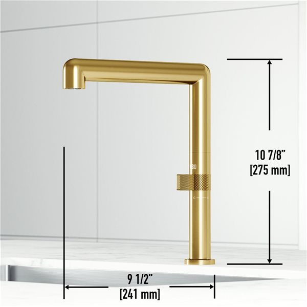 VIGO Jewel Brushed Gold Single Handle Deck-Mount Pull Down Kitchen Bar Faucet