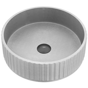 VIGO Windsor Grey Concrete Round Vessel 16-in W Bathroom Sink