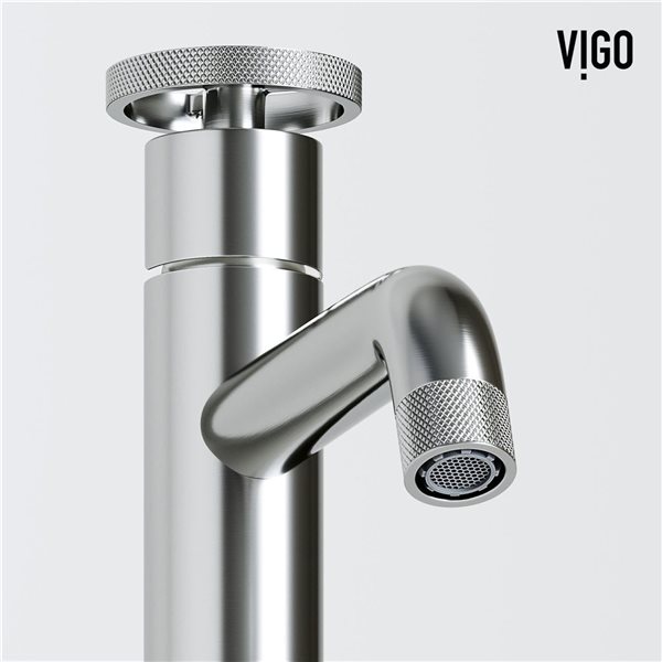 Lavabo-vasque gris Coca VIGO 15 l. x 19 po p. en pierre Concreto rectangle avec robinet/bonde Cass en nickel brossé