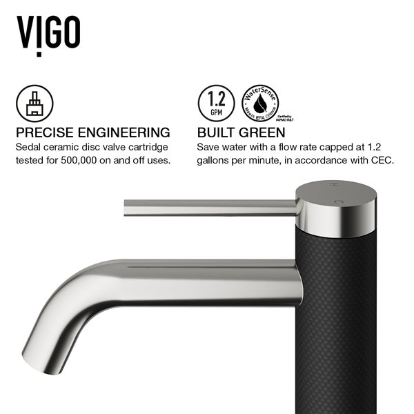 VIGO Cadman&nbsp;13-in x&nbsp;18-in Concreto Stone Grey Rectangle Bathroom Vessel w/Lexington Faucet/Drain - Brushed Nickel