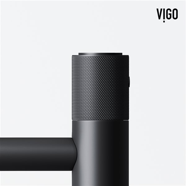 VIGO Windsor 16-in dia. Concreto Stone Grey Round Vessel Bathroom Sink with Apollo Faucet/Drain - Matte Black
