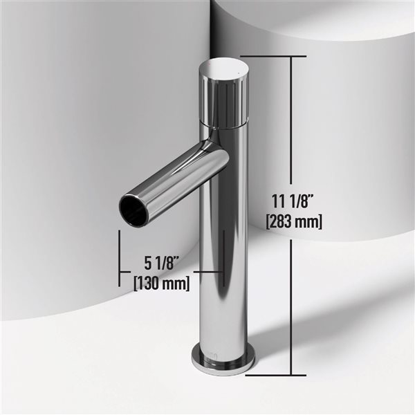 Lavabo-vasque gris Ashford VIGO 14 l. x 19 po p. en pierre Concreto rectangle avec robinet/bonde Ashford en chrome