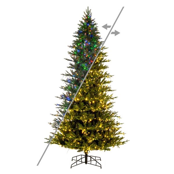 Vickerman 10-ft x 63-in Kamas Fraser Fir Full Artificial Christmas Tree w/ 2200 Colour-Changing LED Lights