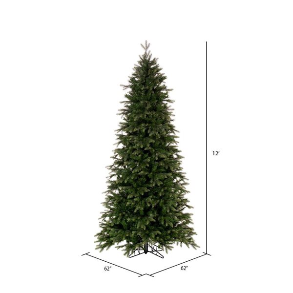 Vickerman 12-ft x 62-in Douglas Fir Slim Unlit Artificial Christmas Tree w/ 5410 PE/PVC Tips