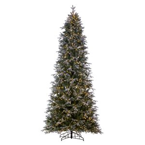 Vickerman 10-ft x 54-in Frosted Douglas Fir Full Artificial Christmas Tree w/ 2000 Warm White LED Lights