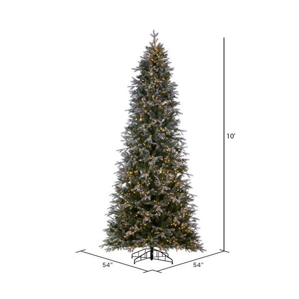 Vickerman 10-ft x 54-in Frosted Douglas Fir Full Artificial Christmas Tree w/ 2000 Warm White LED Lights