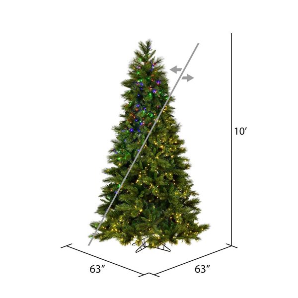 Vickerman 10-ft x 63-in Brighton Pine Full Artificial Christmas Tree w/ 2300 Colour-Changing LED Lights and 2459 Tips