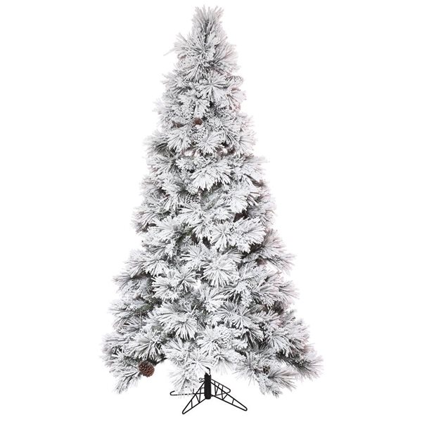 Vickerman 12-ft x 72-in Flocked Atka Pine Slim Unlit Artificial Christmas Tree w/ 2500 PVC Tips