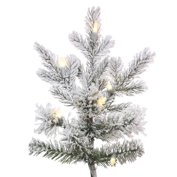 Vickerman 12-ft x 84-in Flocked Kiana Pine Full Artificial Christmas Tree w/ 3600 Warm White LED Lights and 7377 Tips