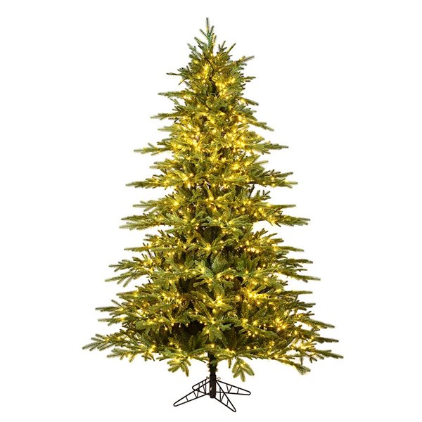 Vickerman 10-ft x 74-in Kamas Fraser Fir Full Artificial Christmas Tree w/ 2700 Warm White LED Lights - 7463 Tips