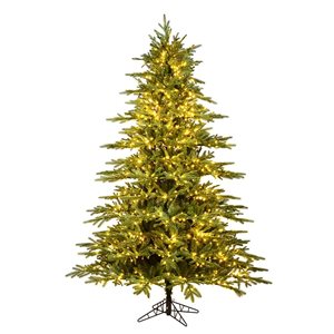 Vickerman 10-ft x 74-in Kamas Fraser Fir Full Artificial Christmas Tree w/ 2700 Warm White LED Lights - 7463 Tips