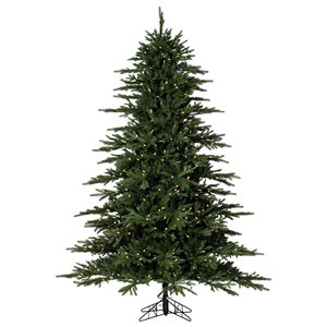 Vickerman 12-ft x 72-in Kamas Fraser Fir Full Artificial Christmas Tree w/ 2950 Warm White LED Lights and 6102 Tips