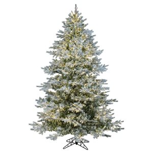 Vickerman 12-ft x 84-in Flocked Kiana Pine Full Artificial Christmas Tree w/ 3600 Colour-Changing LED Lights