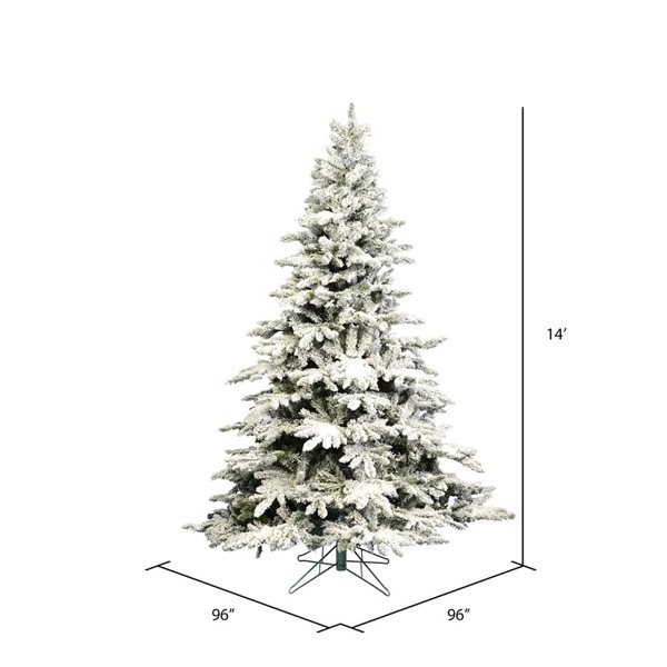 Vickerman 14-ft Flocked Utica Fir Full Unlit Artificial Christmas Tree w/ 6947 PVC Tips