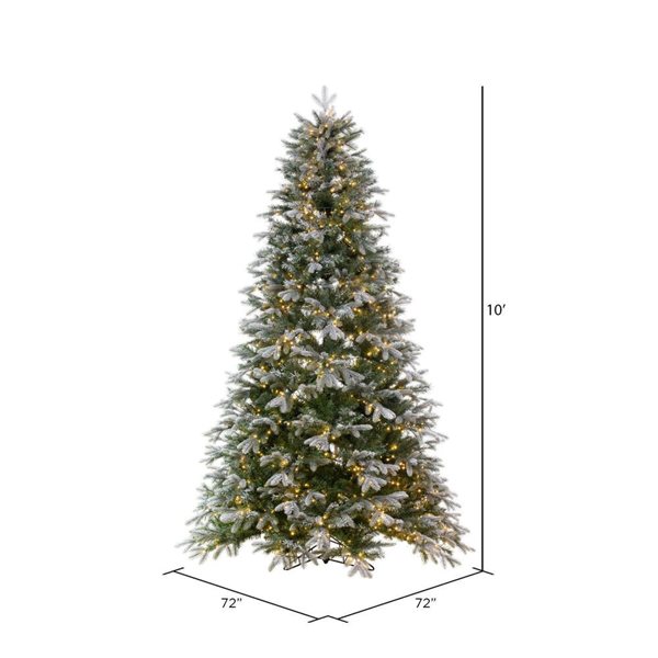 Vickerman 10-ft x 72-in Frosted Douglas Fir Full Artificial Christmas Tree w/ 3200 Warm White LED Lights