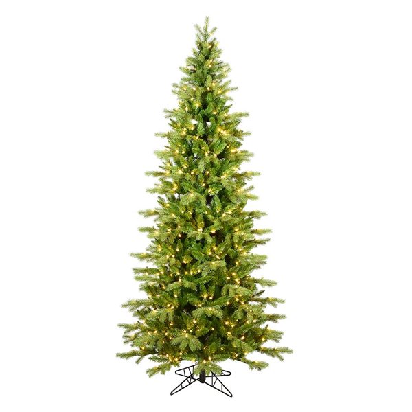 Vickerman 12-ft x 65-in Balsam Spruce Slim Artifial Christmas Tree w/ 2850 Warm White LED Lights - 4160 Tips