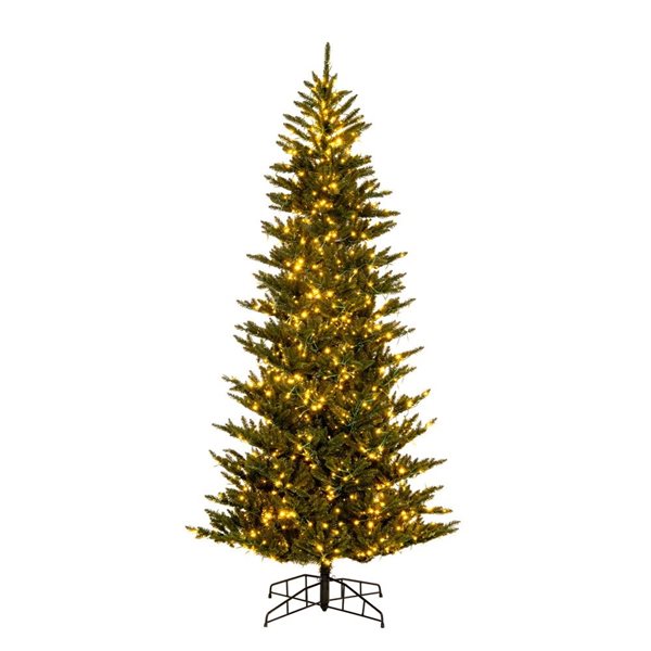 Vickerman 12-ft x 72-in Natural Fraser Fir Slim Artificial Christmas Tree w/ 4000 Colour-Changing LED Lights