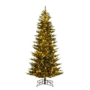 Vickerman 12-ft x 72-in Natural Fraser Fir Slim Artificial Christmas Tree w/ 4000 Colour-Changing LED Lights