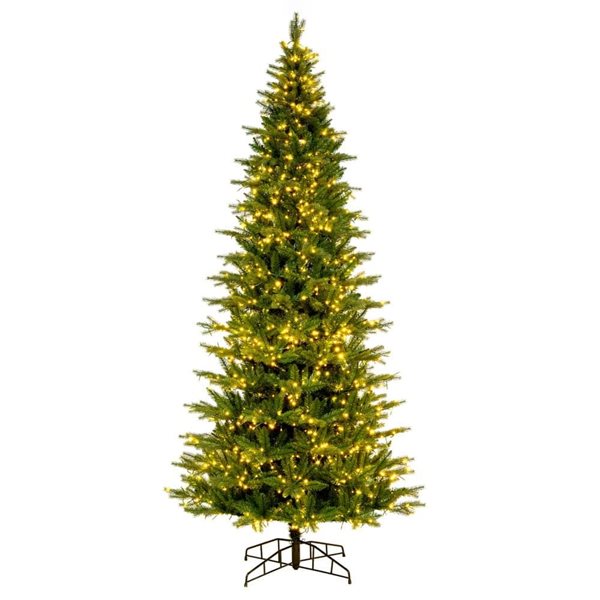 Vickerman 10-ft x 56-in Brighton Pine Slim Artificial Christmas Tree w/ 2100 Colour-Changing LED Lights