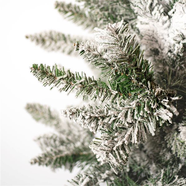 Vickerman 12-ft x 65-in Flocked Utica Fir Slim Unlit Artificial Christmas Tree w/ 1743 PVC Tips