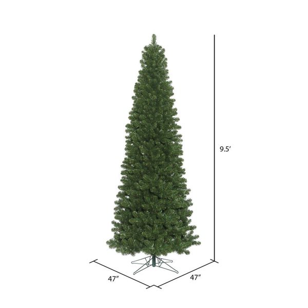 Vickerman 9.5-ft x 47-in Oregon Fir Slim Unlit Artificial Christmas Tree w/ 1254 PVC Tips