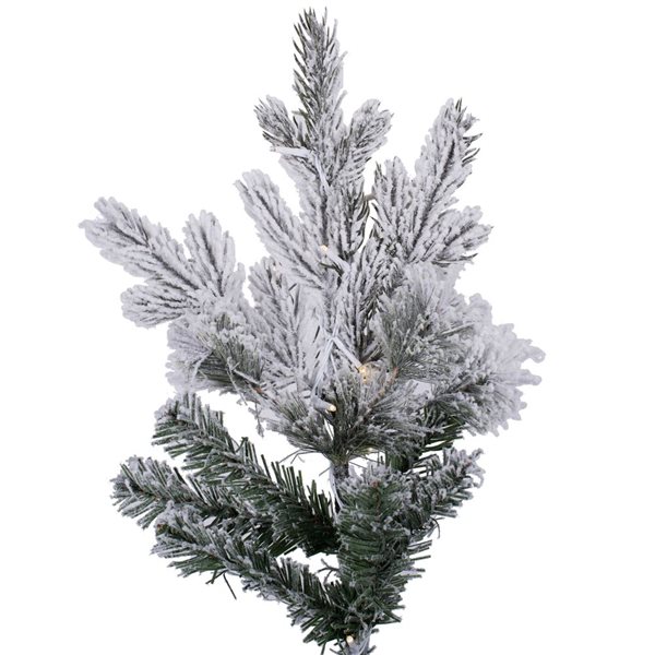 Vickerman 10-ft x 74-in Flocked Kiana Pine Full Artificial Christmas Tree w/ 2800 Colour-Changing LED Lights