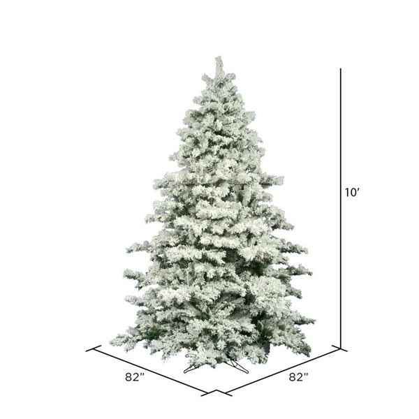 Vickerman 10-ft x 82-in Flocked Alaskan Pine Unlit Artificial Christmas Tree w/ 2883 PVC Tips