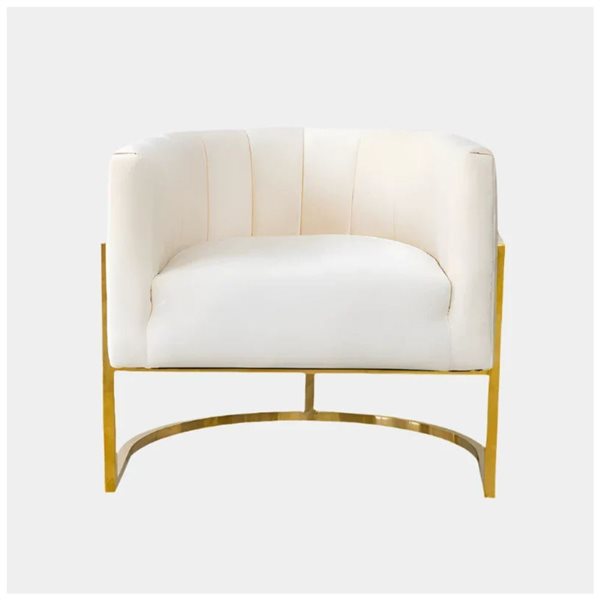 Fauteuil d'appoint TAKE ME HOME moderne blanc en lin