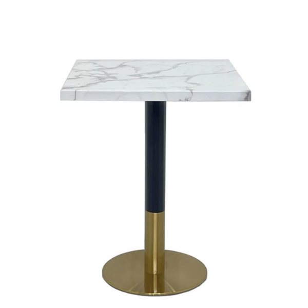 Table de bar carrée Alza TAKE ME HOME 30 h. x 24 po l. fixe en marbre synthétique blanc