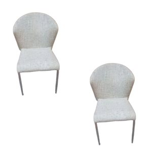 TAKE ME HOME Daphnie Set of 2 Contemporary Upholstered Off White Dining Chairs