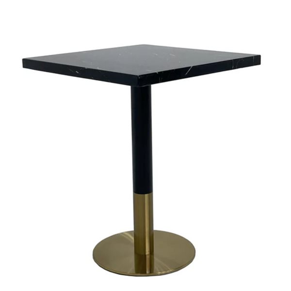 Table de bar carrée Alza TAKE ME HOME 30 h. x 24 po l. fixe en marbre synthétique noir