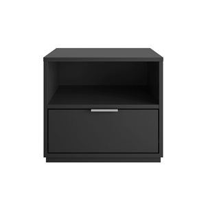 Table de nuit contemporaine Nexera Hunter composite noir